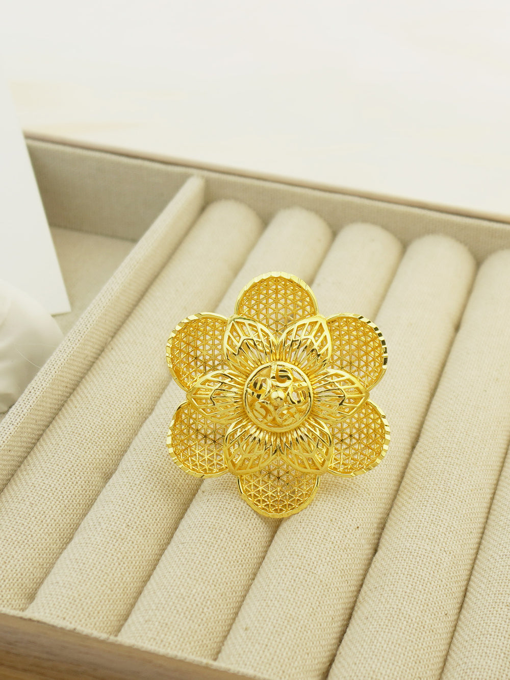 new arrivalflorals leaf design rotate flower fashion cut out ring bridal wedding birthday party gift