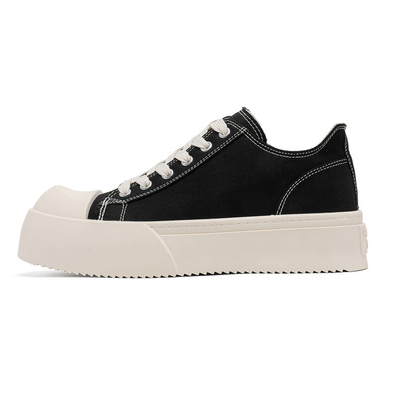 2026 spring new retro canvas shoes men's height increasing casual versatile classic skate shoes korean style trendy thick sole men's shoes