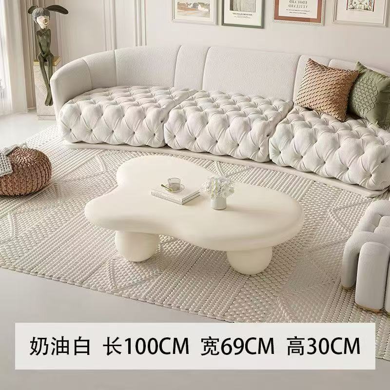 Cloud coffee table cream style scandinavianshape small tea table living room for homepopular small apartment modern casual coffee table