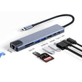 8-in-1 docking station usb-c/hdmi/sd/tf/pd fast charging network card in one machine typec docking station
