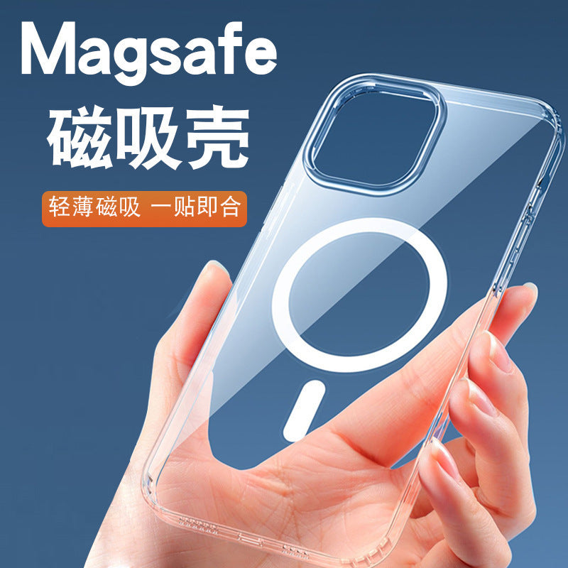 Official transparent magnetic compatible iphone 16 pro case, magsafe wireless charging, apple 17 hard shell protective cover