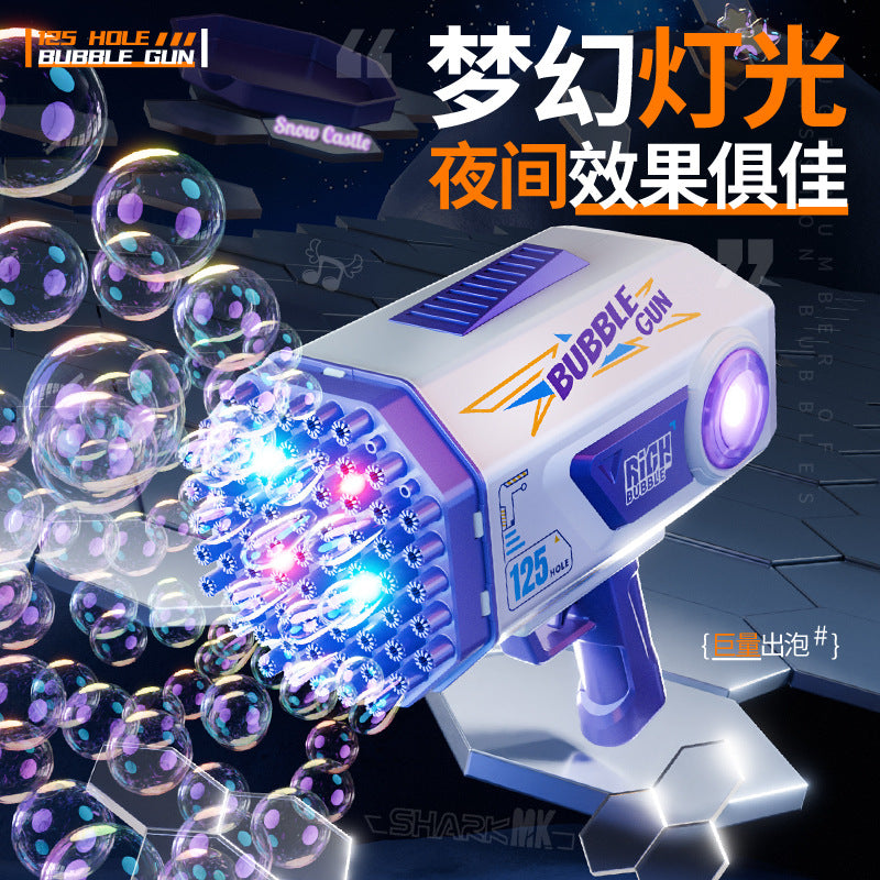2025 new cross-border bubble machine - kids' handheld electric gatling bubble gun with 125 bubbles - trendy toy for girls