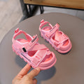 summer kids' sandals - closed-toe fashion beach shoes for girls, soft sole athletic sandals, candy-colored trendy shoes, ages 1-6