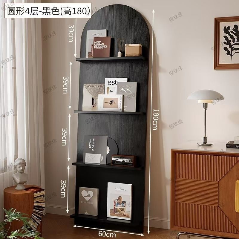 Magazine rack floor-standing storage rack wall-mounted book rack newspaper rack environmental-friendly multi-layer bookshelf medieval style reading bookshelf wood