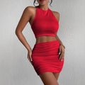 2025 european and american cross-border summer new sexy bodycon set sleeveless halter tube top fashionable elegant women's vest