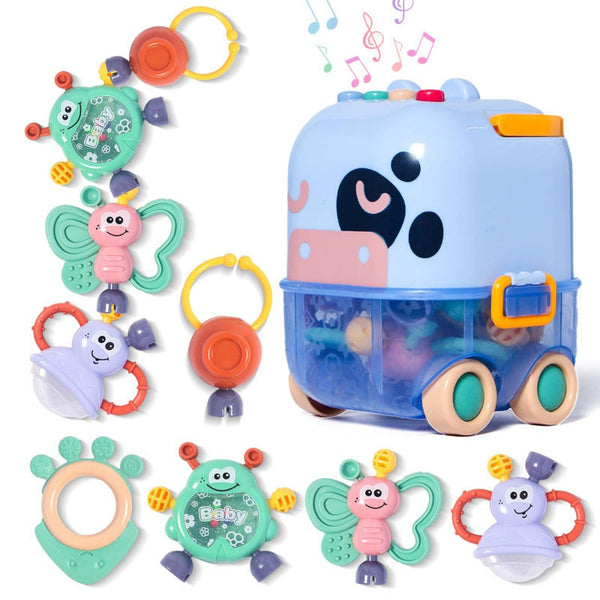 Cross-border export  baby rattle toy set 0-1 year old newborn baby teeth grasping hand rattle