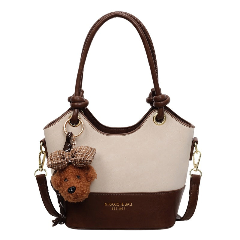 2025 new korean style handheld bucket bag women's bag retro popular chic elegant single shoulder crossbody bag