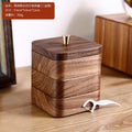 High-end walnut floss storage box multi-layer cotton swab box for home toothpick cotton swab box dust-proof creative solid wood box