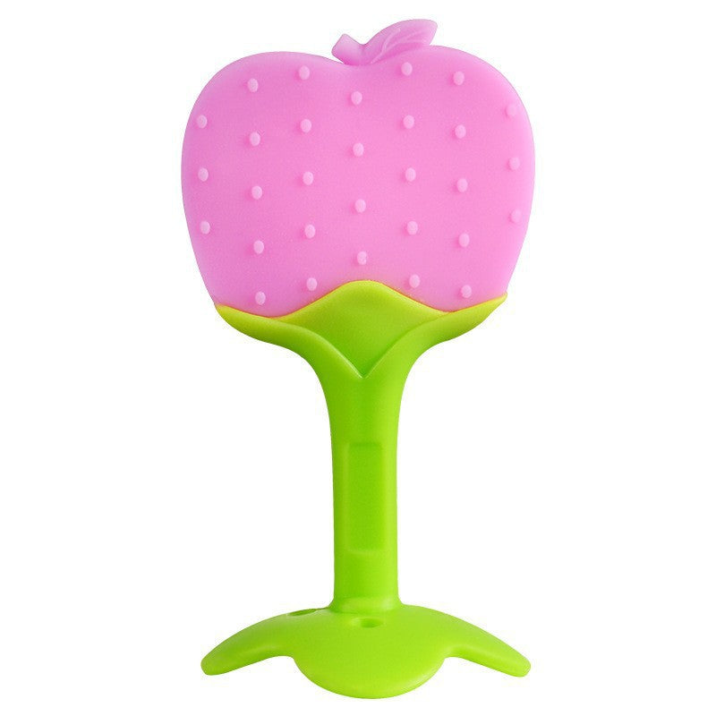 English card pack, silicone baby toothpaste, fruit-shaped chewing glue newborn two-color three-dimensional toothpaste grinding stick