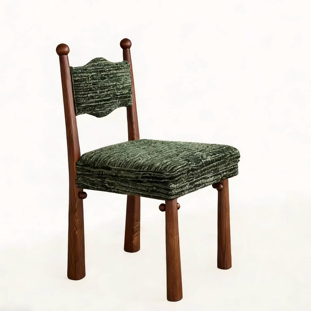 French retro solid wood dining chair designer home casual chair medieval dining table and chair bedroom light luxury ash wood