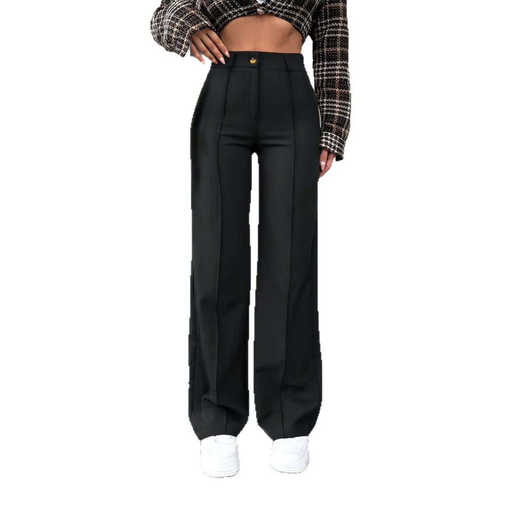 Women's solid color casual business pants  style casual trousers commuting pants straight leg pants cross-border