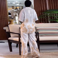 European and american cross-border african women's fashion:  autumn new collection - trendy printed loose-fit short sleeve shirt and wide-leg pants set