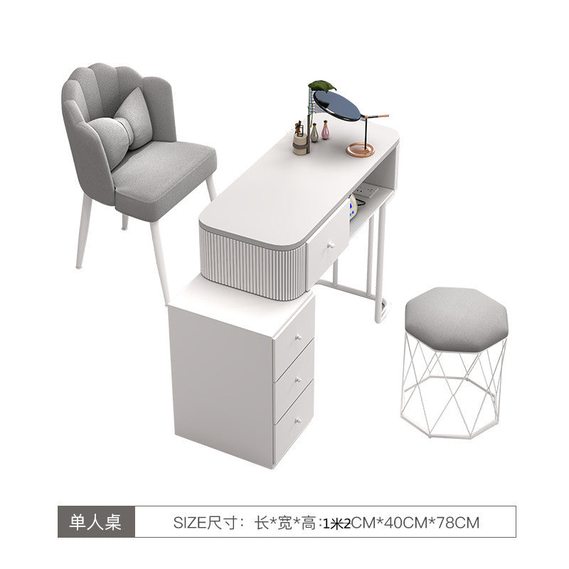 Cream style manicure table and chair set Japanese manicure table special price economical single double ins Internet celebrity multi-function