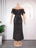 African, european, and american plus-size evening gowns for banquets, events, car shows, models, ceremonies, and hostesses - sequined, sexy, and slim-fitting dresses