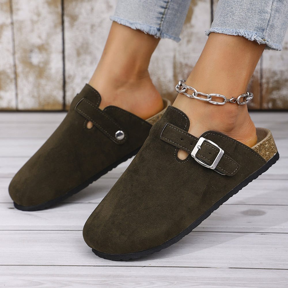 Plus size women's cork bottom slippers export baotou half-slippers birkenstock shoes 35-48 sizes shipped according to customer plan