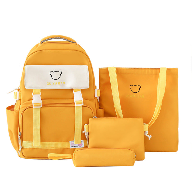 New large-capacity backpack for junior and high school students, foreign style Korean version, trendy backpack, light and casual student schoolbag