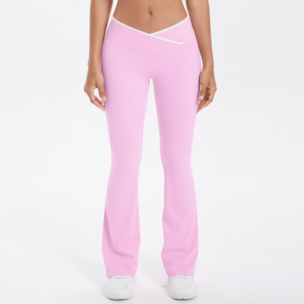 new color block criss-cross fitted brushed high-stretch yoga set - 5-piece running, fitness, and breathable training outfit