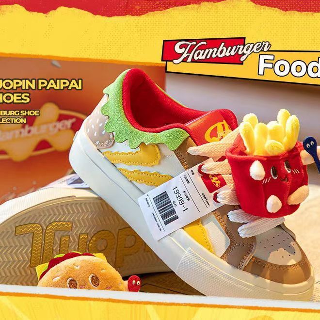 Hamburger shoes niche style original casual sneakers for girls new arrivalins trendy campus style kids bread shoes