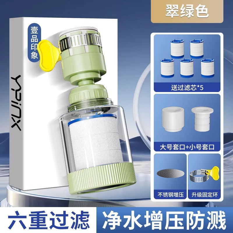 Kitchen faucet filter anti-splash extender - universal fit for home water purification