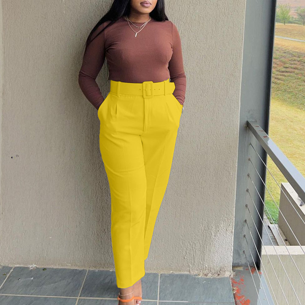 women's clothing  independent station spring new arrivalfashioncasualhigh waistpure colorskinny jeans suit pantsfashioncasual pants