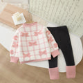 Girls' sweater and leggings set -  autumn/winter new collection - baby girl crewneck sweater and sharkskin leggings set