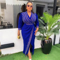 autumn new arrivals: -style women's v-neck fashion dress - elegant, european & american, plus size, and african-inspired