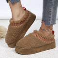 Thick soleoutwearwinter baotou half slippers new arrival ethnic style lace furry half-top export snow cotton slippers