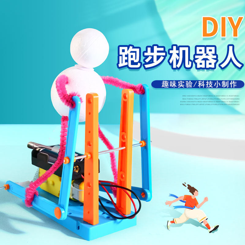 Kindergarten primary school students science experiment teaching aids wholesale handmade DIY running robot fun technology small production