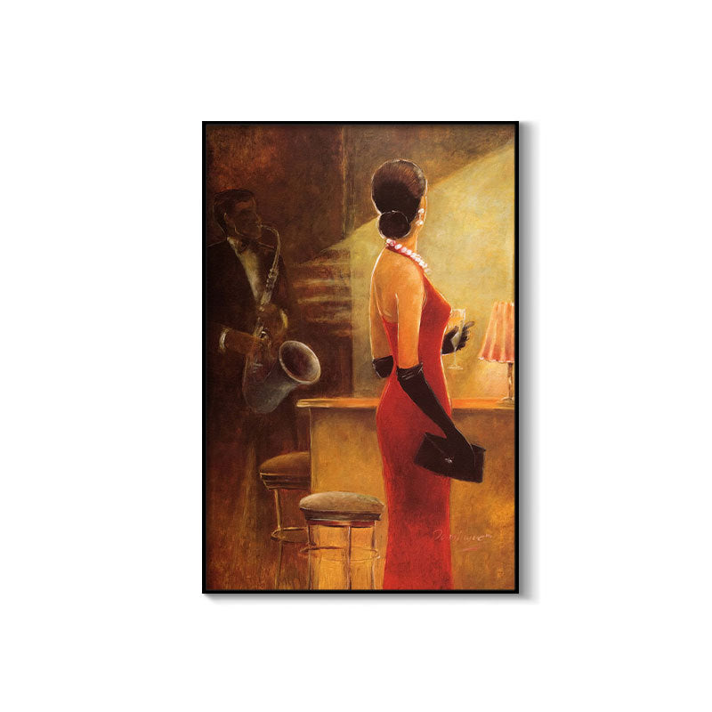 Bar decorative painting industrial style retro beautiful woman ktv box dance hall clear bar background wall painting creative painting