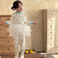 Kidsfall and winter shu velvet 320gthickenedpure cotton autumn clothes and long pants home clothes suit class a boneless baby suit clothes