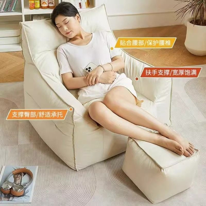 Beanbag lounger - perfect for small spaces, rentals, bedrooms, living rooms, and balconies - single person leisure sofa chair - tatami sofa