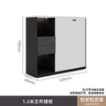White-three-door cabinet with drawers