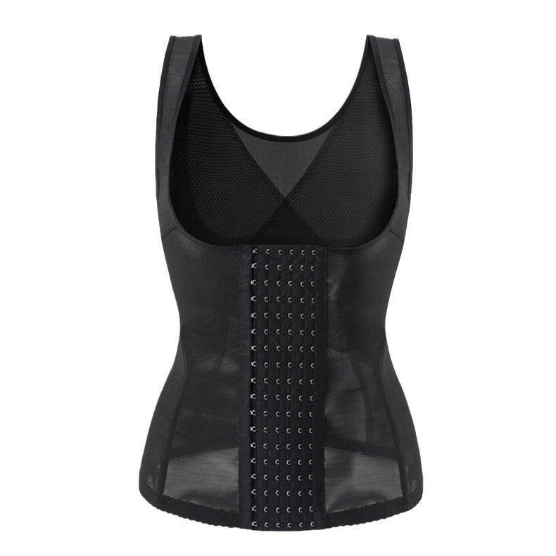 Ultra-thin shaping tops corset intimates waist shaping and abdominal control vest plus size body shaping breathable clothing black knitting women