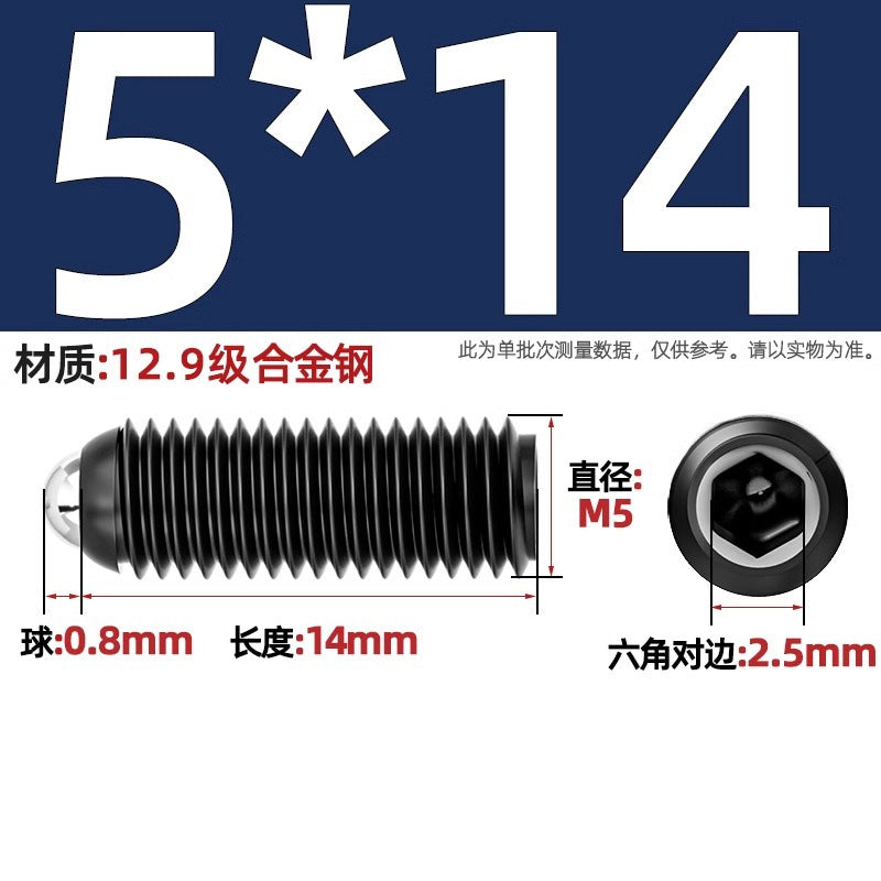 304 stainless steel/12.9 grade wave ball screw steel ball fastening spring ball head spring plunger ball glass positioning ball