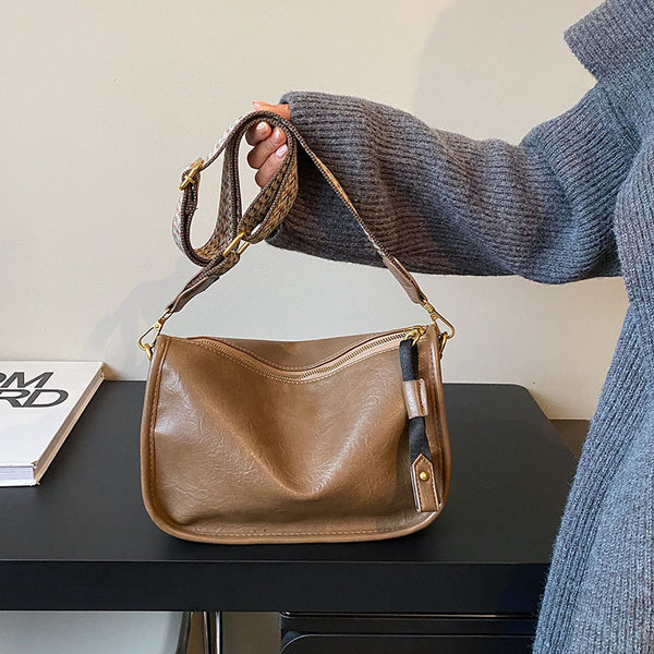 This year's popular niche design soft leather bag women's bag 2025 new  trend large-capacity foreign-style shoulder bag