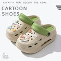 2025 new women's wedge platform clogs - summer outdoor wear, thick sole, two-wear style, chunky heel, non-slip beach sandals & slippers