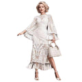 2025 spring new arrivals: european and american style embroidered dresses, white tassel gowns, amazon lace dresses