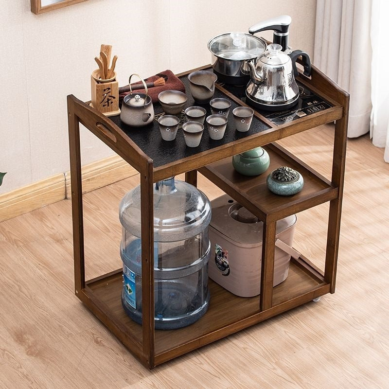 Mobile tea cart tea table home living room tea cabinet multifunctional integrated water dispenser tea tray set modern minimalist tea set