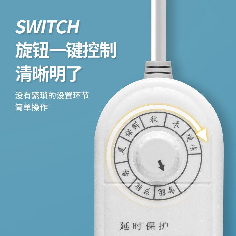 Smart refrigerator power strip - energy saving, timer, and temperature control for home, dorm, and commercial use