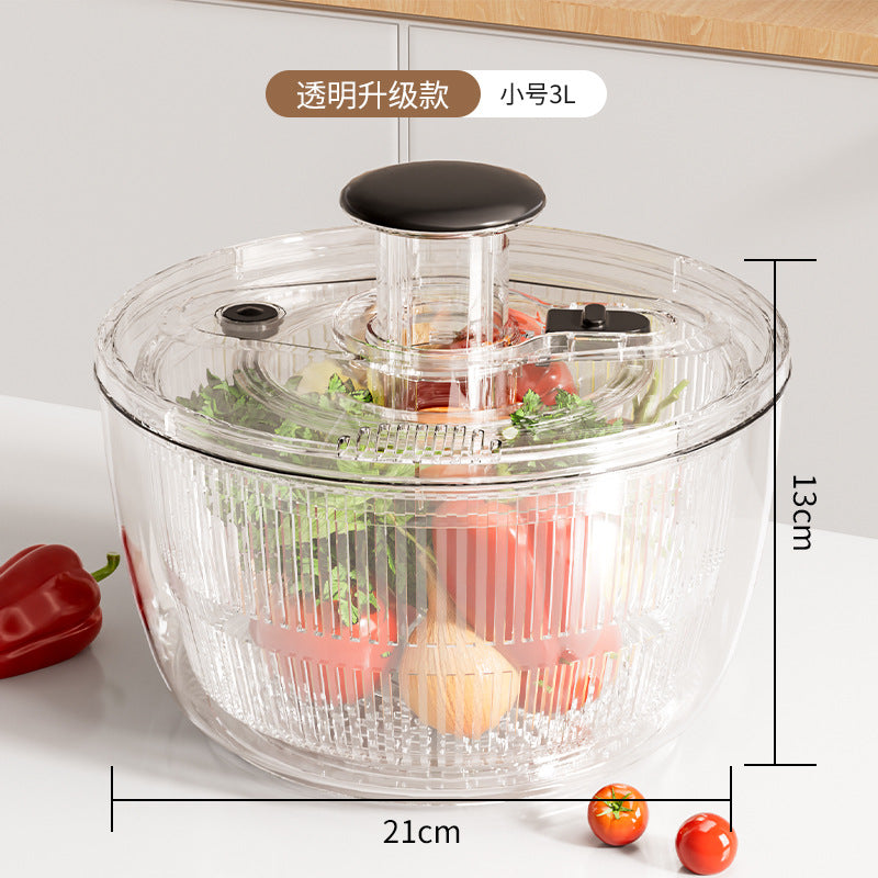 Multifunctional press dehydrator for home vegetable salad drying dehydrator large capacity rotate drain basket vegetable basin