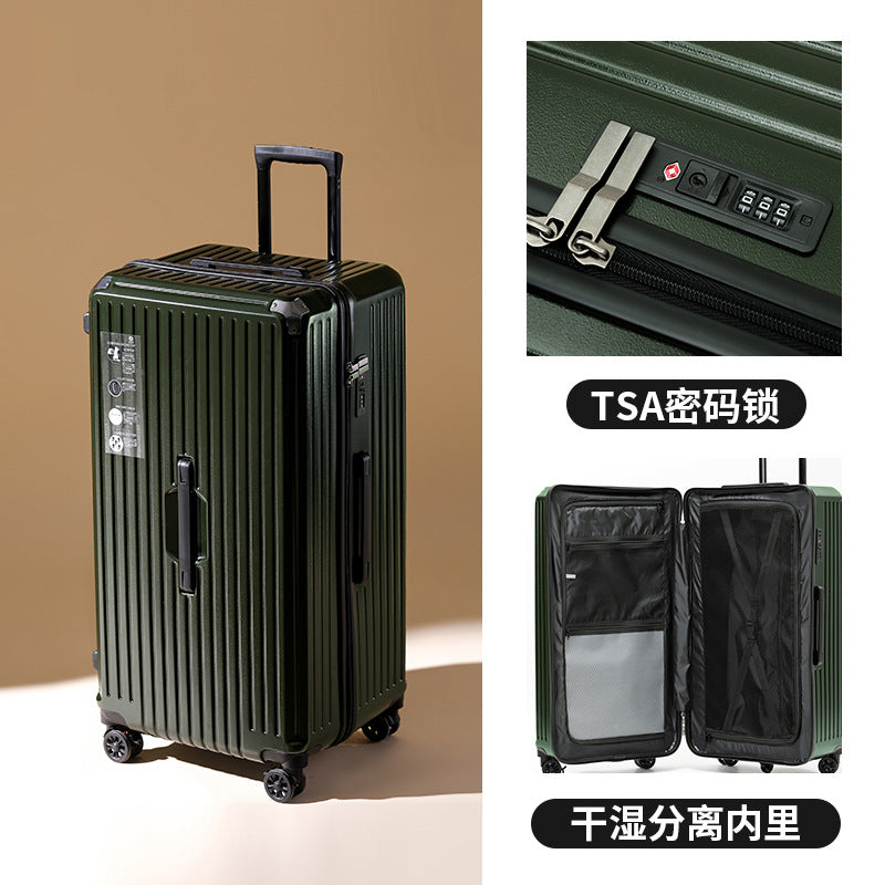 Pinghu ultra-light large-capacity suitcase women's trolley case 28-inch luggage five-wheel password case suitcase men's leather case