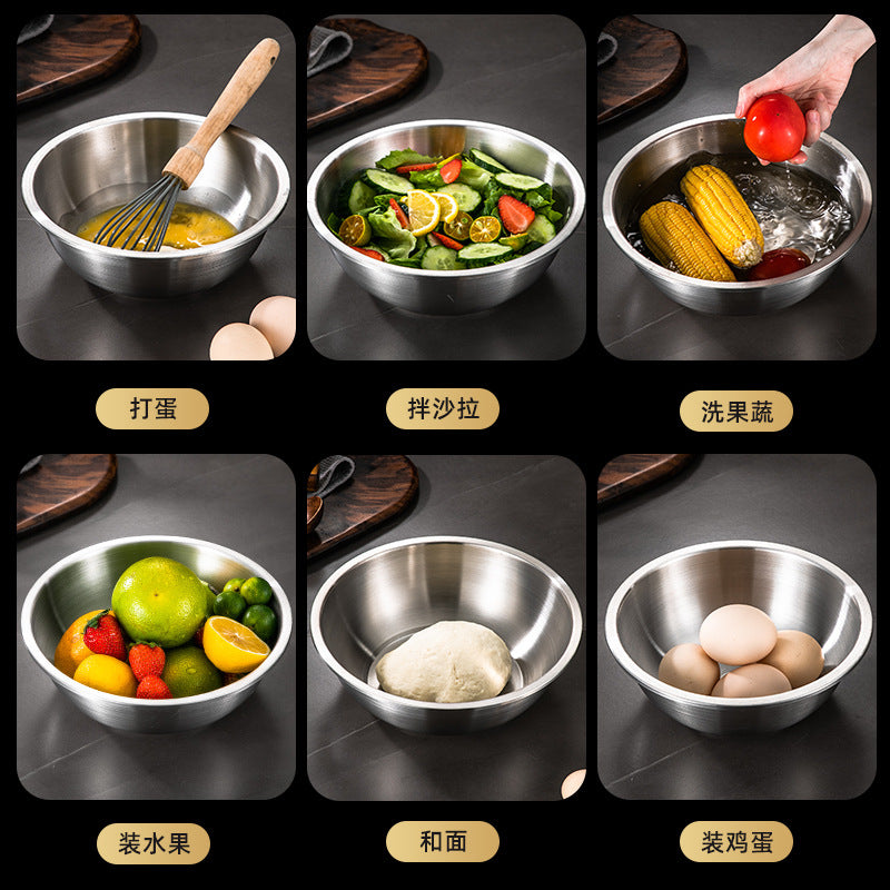 thickened 316l stainless steel basin for home large soup pot hot pot basin kitchen deepened egg beating and vegetable washing basin