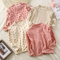 Girls' fall/winter floral print undershirt - girls' flutter sleeve autumn t-shirt - versatile trendy flutter sleeve undershirt for little girls
