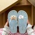 Cute cartoon catfish flip-flops women's outer wear non-slip flip-flops women's soft bottom beach shoes indoor home slippers