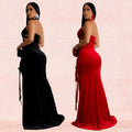 C7156 cross-border   fashion women's halter neck sleeveless sexy slit maxi dress new