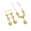 two-piece set women's leaf design necklace and earrings, ethiopian bidayai love necklace set