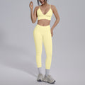 fashionsexy back sports bra suit seamless peach butt quick-drying running fitness yoga suit suit