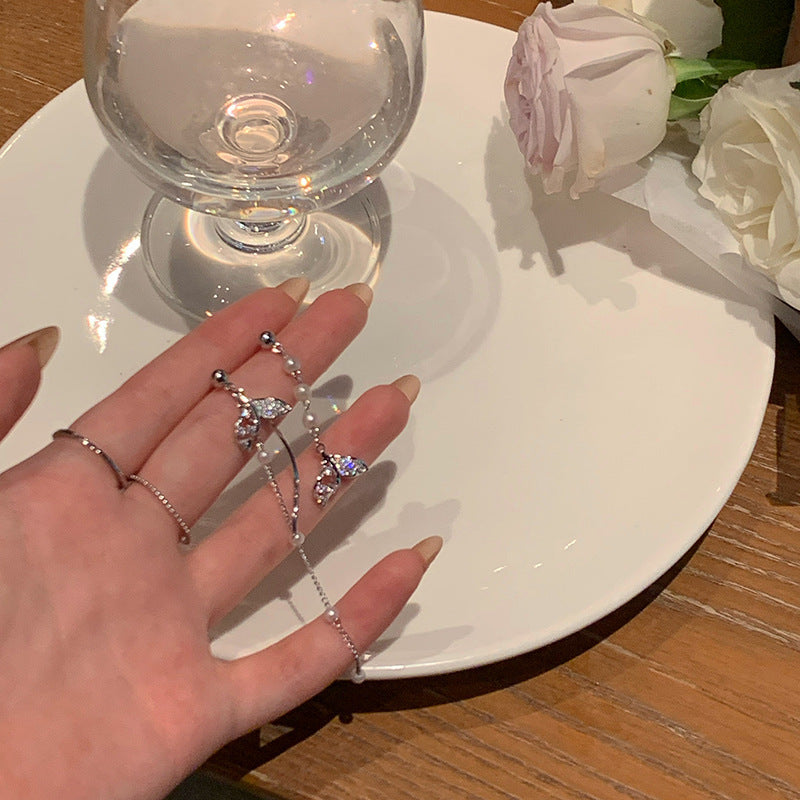 Ins pearl earrings for women niche styleaccessible luxuryeasiest for match earrings pendant classyretroelegant earrings 925 silver needle wholesale