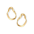 Brass electroplated real gold cross-border women's 14k wave-shaped stylish pendant earrings lightweight twisted infinite ring