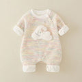 Baby autumn style cute baby long sleevesfleece-lined jumpsuit full month hundred days clothes cute haki outing climbing clothes